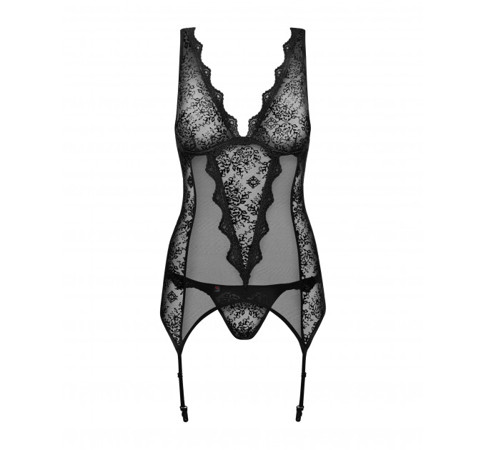 Комплект Emperita corset Obsessive черный S/M