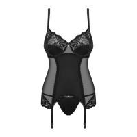 Комплект Obsessive Amallie корсет та стрінги S/M