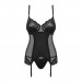 Комплект Obsessive Amallie корсет и стринги S/M