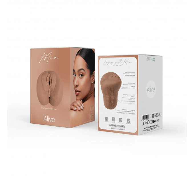 Мастурбатор реалістичний Alive Mia вагін та анус, бежевий, XL