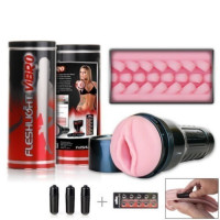 Мастурбатор в колбе с 3-мя вибропулями Fleshlight Vibro Pink Lady Touch