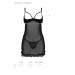Пеньюар и тусики стринги MARINA CHEMISE black S/M - Passion