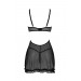 Пеньюар и тусики стринги MARINA CHEMISE black S/M - Passion