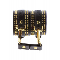 Поножі Taboom Vogue Studded Ankle Cuffs Set із веганської шкіри, чорні із золотистою фурнітурою