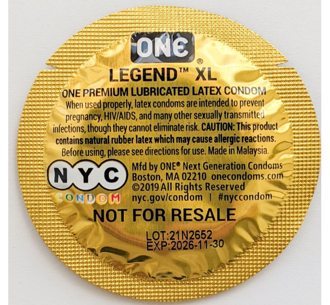 Набір презервативів One Legend XL, великий розмір (ціна за 5 шт.)