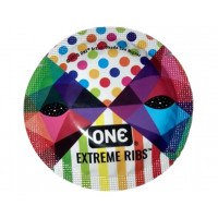 Набір латексних ребристих презервативів One Extreme Ribs у різному дизайні (ціна за 5 шт.)