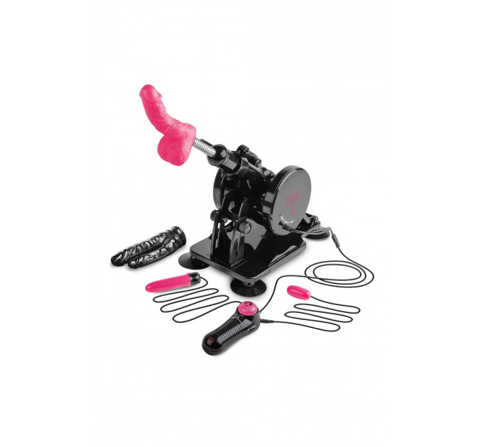 Секс-машина Dreamtoys Sex Room Sex Machine з насадками та пультом, чорна