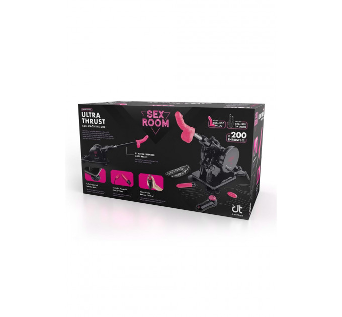 Секс-машина Dreamtoys Sex Room Sex Machine з насадками та пультом, чорна