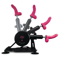 Секс-машина Dreamtoys Sex Room Sex Machine с насадками и пультом, черная