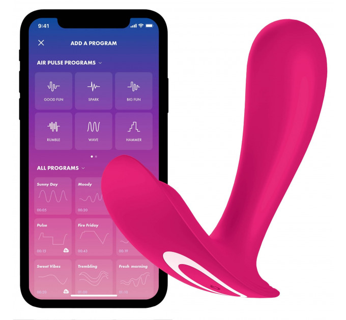 Смарт-вибратор в трусики с двумя моторами Satisfyer Top Secret для точки G и клитора, розовый
