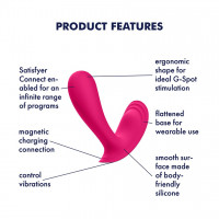 Смарт-вібратор у трусики з двома моторами Satisfyer Top Secret для точки G та клітора, рожевий