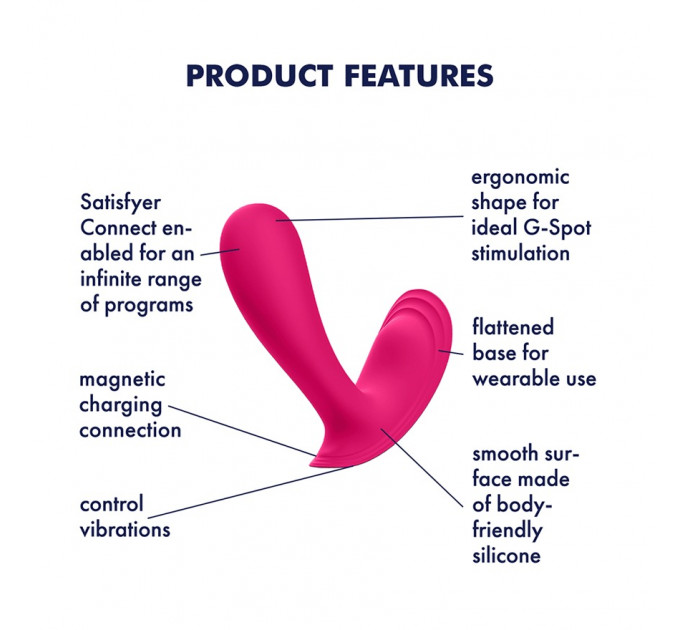 Смарт-вибратор в трусики с двумя моторами Satisfyer Top Secret для точки G и клитора, розовый