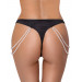 Стринги Cottelli Collection с жемчужными цепочками по бокам, черные, S/M