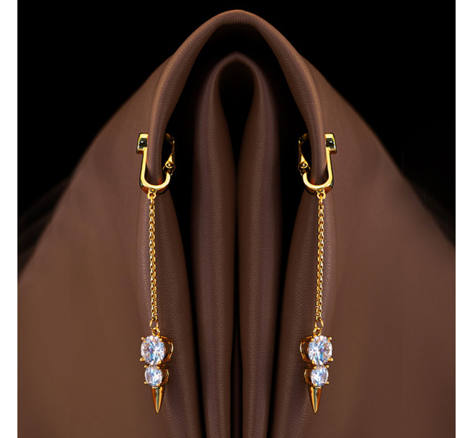 Украшения для клитора и половых губ UPKO Non-pierced Jewelry Snowman с горным хрусталем, золотистые