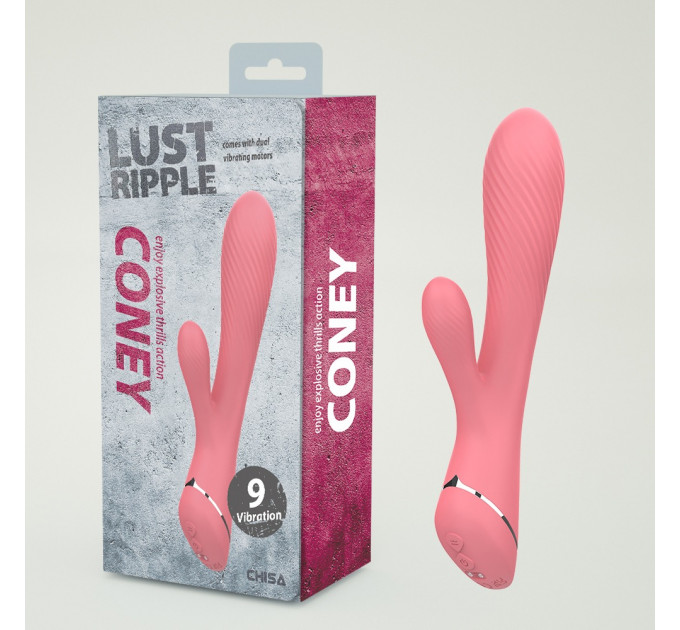 Вагинально-клиторальный вибратор кролик Chisa Lust Ripple Coney, розовый