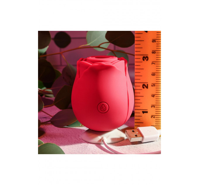 Вакуумный клиторальный стимулятор Adam & Eve Eve's Ravishing Rose Clit Pleaser, красный