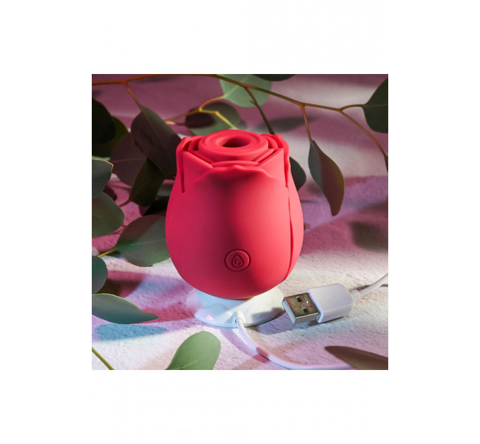 Вакуумный клиторальный стимулятор Adam & Eve Eve's Ravishing Rose Clit Pleaser, красный