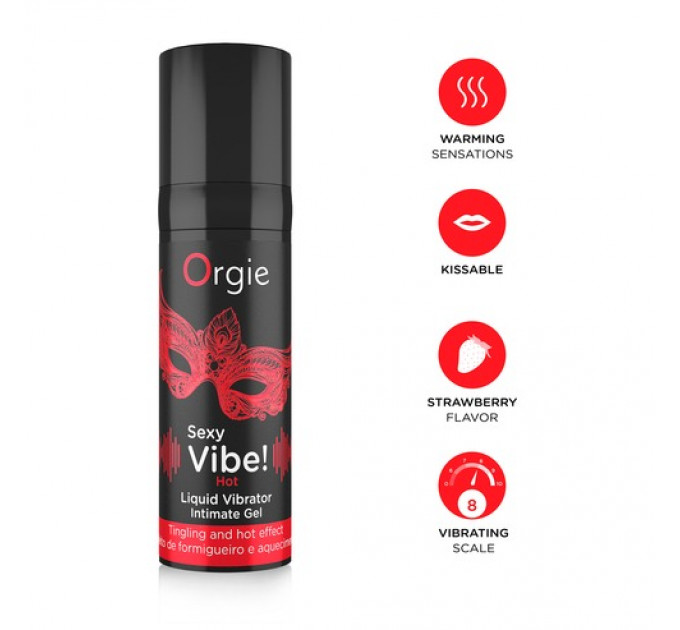 Жидкий вибратор "SEXY VIBE", 15 мл вибрация + согревающий эффект Orgie