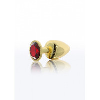 Анальна металева пробка M (Medium) з каменем червоного кольору Butt Plug With Diamond Jewel Taboom