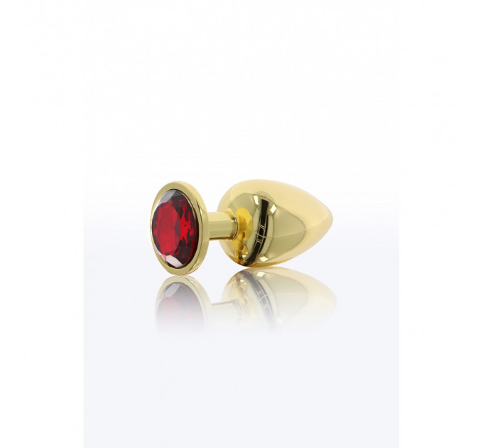 Анальна металева пробка M (Medium) з каменем червоного кольору Butt Plug With Diamond Jewel Taboom