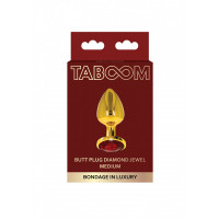 Анальная металлическая пробка M (Medium) с камнем красного цвета Butt Plug With Diamond Jewel Taboom Анальная металлическая пробка M (Medium) с камнем красного цвета Butt Plug With Diamond Jewel Taboom