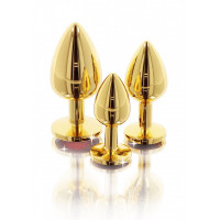 Анальна металева пробка M (Medium) з каменем червоного кольору Butt Plug With Diamond Jewel Taboom
