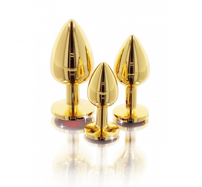 Анальна металева пробка M (Medium) з каменем червоного кольору Butt Plug With Diamond Jewel Taboom