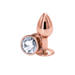 Анальна пробка NS Novelties REAR ASSETS ROSE GOLD SMALL CLEAR