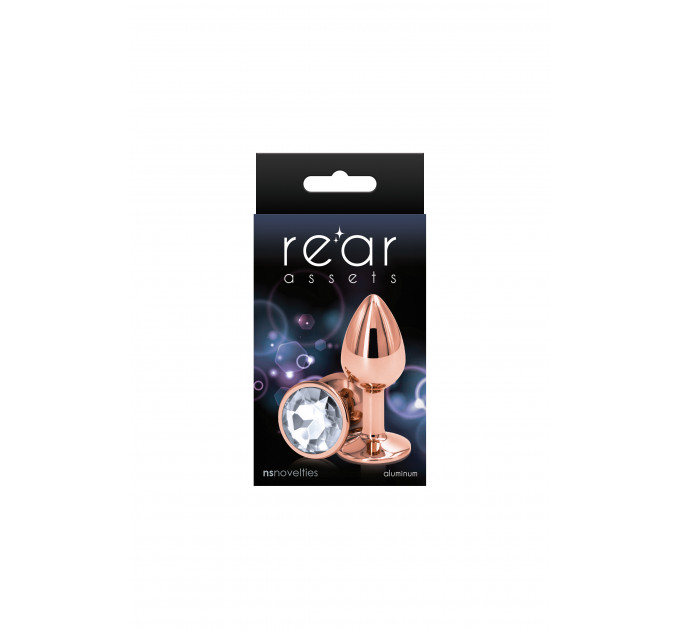Анальна пробка NS Novelties REAR ASSETS ROSE GOLD SMALL CLEAR