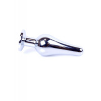 Анальна пробка з каменем Plug-Jewellery Silver BUTT PLUG-Purple