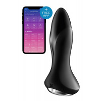 Анальна смарт пробка з вібрацією та намистинами Satisfyer Rotator Plug 1 Connect App чорна