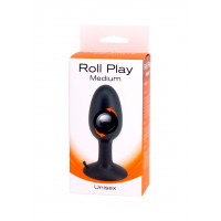 Анальная пробка со смещенным центром тяжести Seven Creations Roll Play Medium, черный