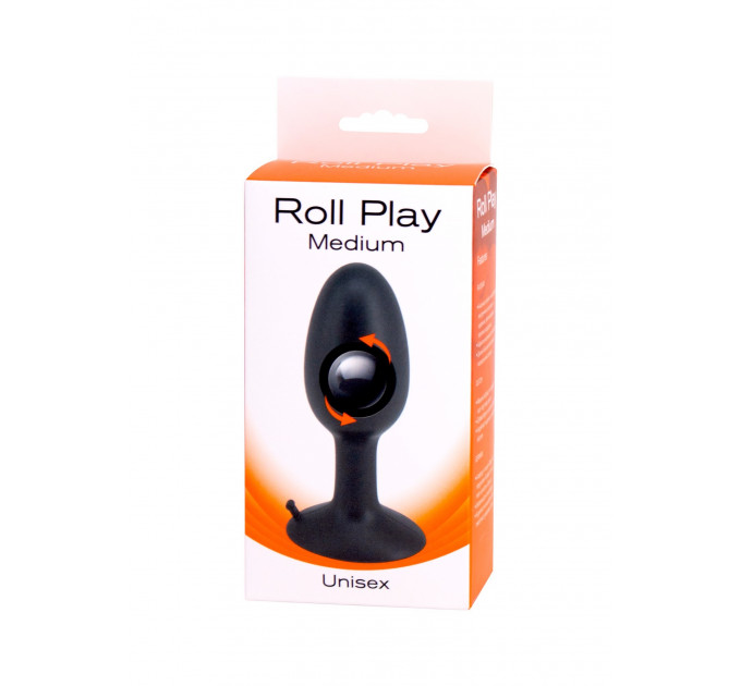 Анальна пробка із зміщеним центром тяжіння Seven Creations Roll Play Medium, чорний