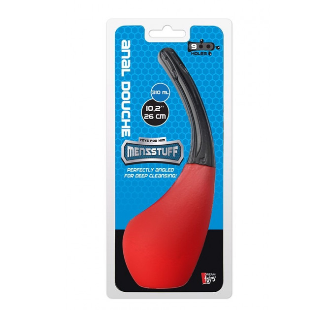 Анальный душ с 9 отверстиями Dream toys Menzstuff, объем 310 мл, красный
