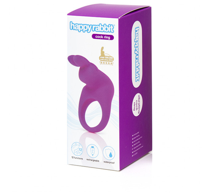 Ерекційне кільце з вібрацією Happy Rabbit Rechargeable Cock Ring Purple