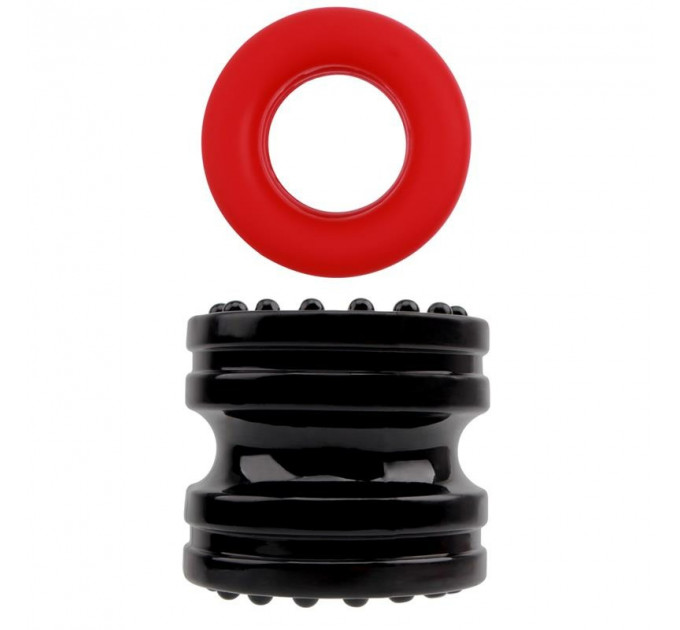 Набір ерекційних кілець Chisa GK Power Hard-On Ring Set, чорне/червоне