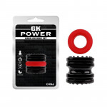 Набір ерекційних кілець Chisa GK Power Hard-On Ring Set, чорне/червоне