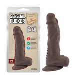 Фаллоимитатор с мошонкой на присоске Chisa T-skin ReaL Sensual Fucker, коричневый