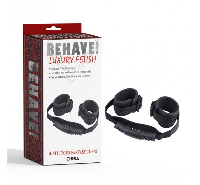 Фиксаторы для рук Chisa Behave! Ignite Your Fantasy Cuffs с держателем, черные