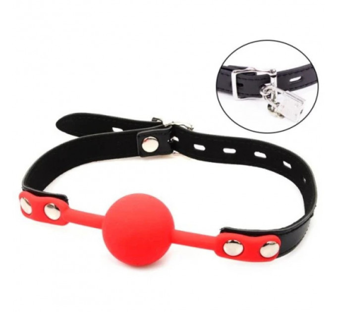 Кляп силиконовый с замком Silicone Ball Gag, красный