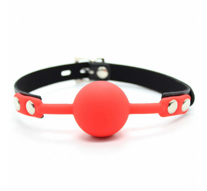 Кляп силиконовый с замком Silicone Ball Gag, красный