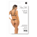 Комплект белья с цветочной аппликацией и открытой грудью Rene Rofe I Like It Rough, черный, размер S