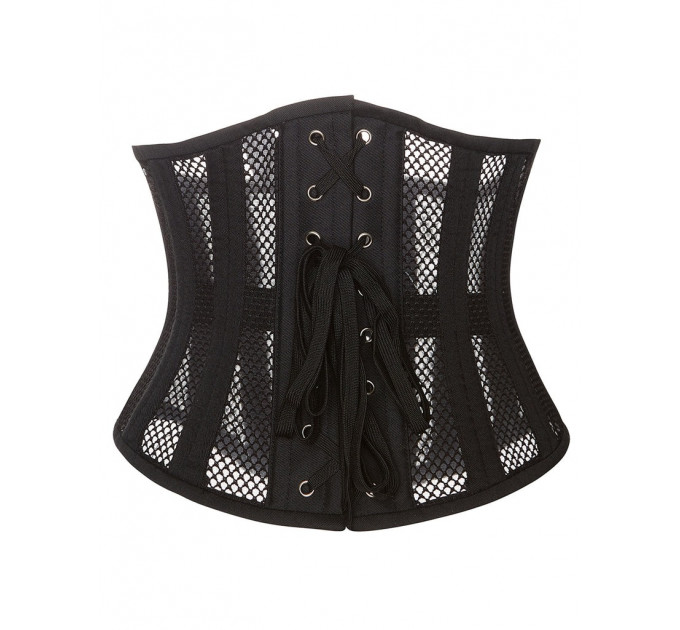 Корсет из сетки Star Night Steel Bones Grid Corsets с крючками и шнуровкой, черный, M (без коробки)