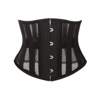 Корсет із сітки Star Night Steel Bones Grid Corsets з гачками і шнурівкою, чорний, M (без коробки)