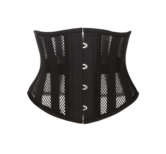 Корсет из сетки Star Night Steel Bones Grid Corsets с крючками и шнуровкой, черный, M (без коробки)