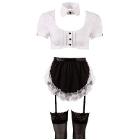 Костюм горничной Cottelli Collection Maid Set, 6 предметов, черно-белый, S