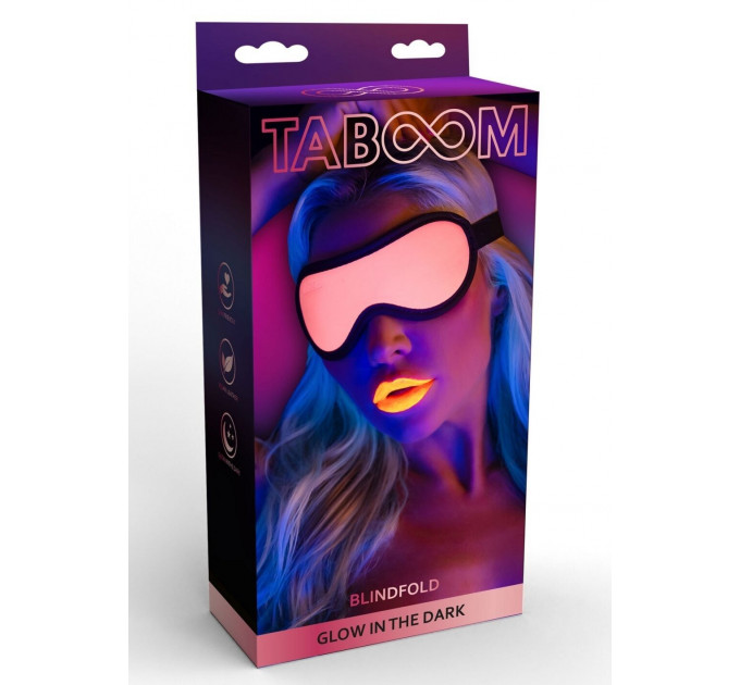 Маска на глаза, светящаяся в темноте Taboom Blindfold розово-черная