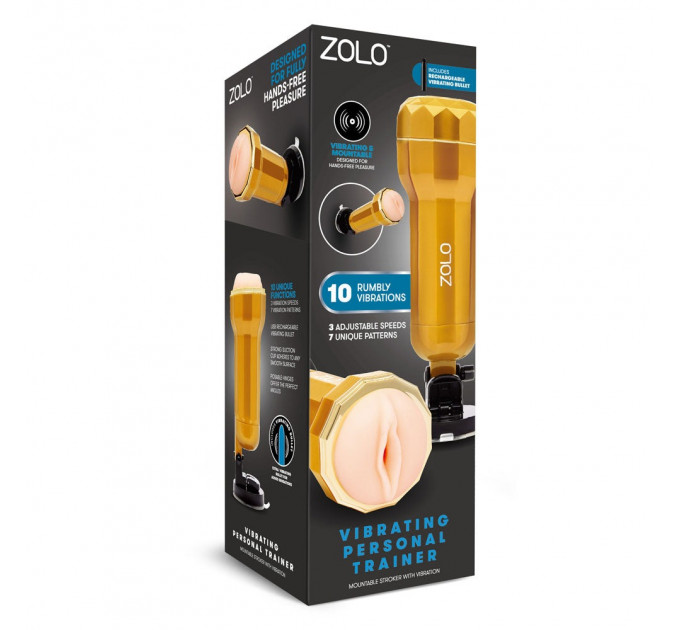Мастурбатор Вагина в колбе на присоске Zolo Vibrating Personal Trainer, с вибрацией