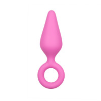 Набор анальных пробок Easytoys Pink Buttplugs With Pull Ring - Set