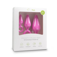 Набор анальных пробок Easytoys Pink Buttplugs With Pull Ring - Set